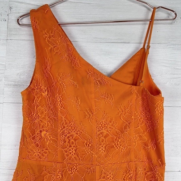 Michael Costello X Revolve Lace Mini Dress Women Size Large‎ Orange Sleeveless - Picture 7 of 14